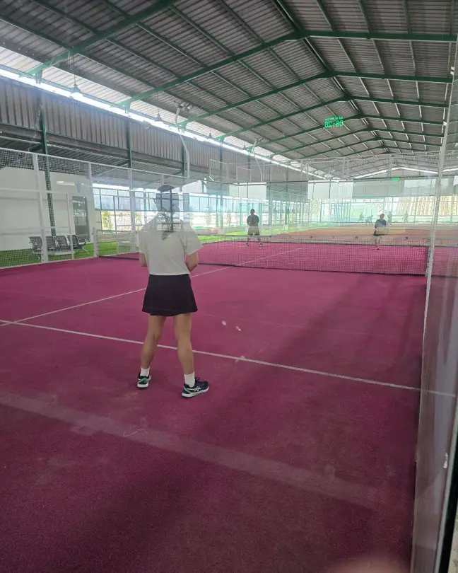 Player on a pink court